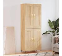 Owoxanthellate Buffet haut en chêne Sonoma - 69,5 x 34 x 180 cm - En bois avec pieds en métal - Buffet moderne - Pour chambre à coucher, couloir et cuisine