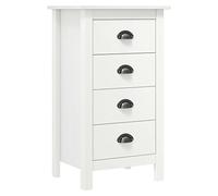 Owoxanthellate Buffet Hill - 46 x 35 x 80 cm - En pin massif - Moderne - Avec poignées pour gobelets - Commode compacte pour salon, chambre à coucher, couloir - Blanc