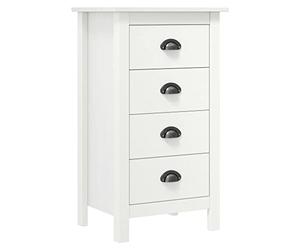 Owoxanthellate Buffet Hill - 46 x 35 x 80 cm - En pin massif - Moderne - Avec poignées pour gobelets - Commode compacte pour salon, chambre à coucher, couloir - Blanc