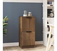 Owoxanthellate Buffet marron chêne 30 x 30 x 70 cm en bois avec 2 portes, étroit et peu encombrant, design moderne, plaque supérieure robuste pour salon, chambre à coucher et couloir