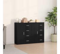 Owoxanthellate Buffet noir 60 x 31 x 84 cm en bois avec 2 portes et tiroir rustique compatible avec salon, chambre à coucher, couloir pour l'ordre et le style