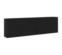 Owoxanthellate Buffet noir aspect chêne 240 x 33 x 70 cm Commode avec 6 portes et 1 tiroir Design moderne pour salon et salle à manger en bois