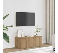 Owoxanthellate Buffet TV, en chêne artisanal, 80 x 34 x 30 cm, en bois avec 3 tiroirs, design moderne, miracle de rangement, pour salon, couloir, chambre à coucher
