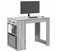 Owoxanthellate Bureau avec tiroirs - Gris Sonoma - 102 x 62 x 77,5 cm - Matériau du bois - Design moderne - Plan de travail robuste pour bureau, salon, cuisine et salle à manger