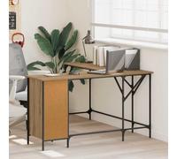 Owoxanthellate Bureau d'angle en chêne artisan 141 x 141 x 75 cm - Design industriel avec espace de rangement - Étagère pour maison, bureau, salon, chambre à coucher