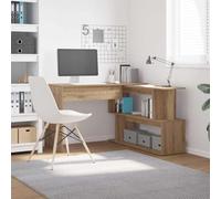 Owoxanthellate Bureau d'angle rotatif en chêne artisanal, 200,5 x 50 x 76 cm, avec espace de rangement, design moderne, robuste, pour la maison, le bureau, la chambre à coucher