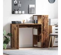 Owoxanthellate Bureau d'ordinateur en bois recyclé - 108 x 55 x 103,5 cm - Design moderne avec étagère - Robuste et durable - Pour la maison, le bureau et la salle d'études