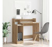 Owoxanthellate Bureau LED 97 x 45 x 90 cm en chêne artisan avec fonction de charge USB-C et lampe de bureau bleue moderne et peu encombrant pour la maison et le bureau