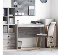 Owoxanthellate Bureau Somoma 100 x 50 x 76 cm en bois robuste - Design moderne avec espace de rangement - Plan de travail compact pour bureau à domicile et chambre d'adolescent - Gris