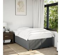 Owoxanthellate Cadre de lit, 120 x 190 cm, gris foncé, en tissu, avec sommier à lattes, pieds de lit en pin massif et aspect moderne, pour chambre à coucher, chambre d'adolescent