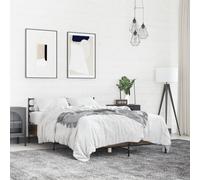 Owoxanthellate Cadre de lit, 120 x 190 cm, marron, en bois de chêne naturel, pieds en métal, sommier à lattes, 193 x 123 x 74 cm, canapé-lit moderne, robuste, pour chambre d'amis, chambre d'adolescent