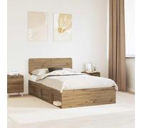 Owoxanthellate Cadre de lit 120 x 200 cm en pin - 206 x 123 x 90 cm - Cadre de lit moderne avec sommier à lattes, robuste et durable - Pour chambre à coucher, chambre d'amis