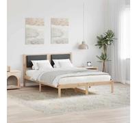 Owoxanthellate Cadre de lit, 150 x 200 cm, gris foncé, en bois de pin massif, design moderne, robuste et durable, pour chambre à coucher et chambre d'amis