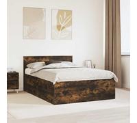 Owoxanthellate Cadre de lit 160 x 200 cm en chêne fumé - Design moderne - Robuste et durable - Pour chambre à coucher, salon, petit balcon