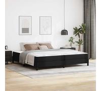 Owoxanthellate Cadre de lit avec matelas, noir, 200 x 200 cm, lit rembourré moderne et ressorts ensachés, confortable, matériau en bois robuste pour chambre à coucher et chambre d'amis
