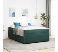 Owoxanthellate Cadre de lit avec matelas, vert foncé, 160 x 200 cm, structure moderne en bois et ressorts ensachés, pour 2 personnes, jusqu'à 280 kg, confort durable, pour chambre à coucher, chambre
