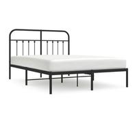 Owoxanthellate Cadre de lit avec tête de lit, 140 x 190 cm, noir, en métal, cadre en acier robuste, design moderne, beaucoup d'espace de rangement sous le lit, pour chambre à coucher et chambre d'amis