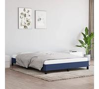 Owoxanthellate Cadre de lit bleu 140 x 190 cm en tissu robuste respirant avec cadre à lattes en contreplaqué 193 x 143 x 25 cm - Lit d'appoint peu encombrant pour chambre à coucher et petites pièces