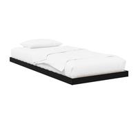Owoxanthellate Cadre de lit de sol, noir, aspect chêne, 80 x 200 cm, en matériau dérivé du bois, avec lattes, lit futon moderne, lit simple compatible avec chambre à coucher, chambre d'adolescent et