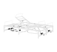 Owoxanthellate Cadre de lit électrique réglable - 120 x 190 cm - Blanc | Idéal pour la chambre : sommier à lattes motorisé avec télécommande pour un positionnement en continu de la tête et du pied