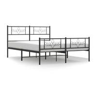 Owoxanthellate Cadre de lit en métal, 160 x 200 cm, noir, avec espace de rangement sous le lit, design intemporel, cadre en acier stable, sommier à lattes et tête de lit pour chambre à coucher