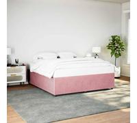 Owoxanthellate Cadre de lit en velours rose 180 x 200 cm avec sommier à lattes, design moderne et pied en bois de pin stable, élégant et robuste, pour chambre à coucher, chambre d'amis