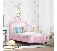 Owoxanthellate Cadre de lit pour enfant rose 150 x 74 x 99 cm avec espace de rangement pour tête de lit, lit moderne en bois pour petites chambres jusqu'à 140 kg, pour chambre d'enfant, chambre d'amis