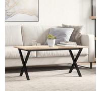 Owoxanthellate Cadre de table basse 70 x 30 x 43 cm en forme de X en acier revêtu par pulvérisation - Noir - Design industriel moderne - Pieds de table robustes pour salon, chambre à coucher, couloir