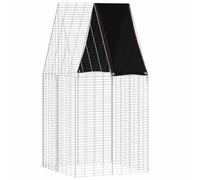 Owoxanthellate Cage à lapin argentée - 100 x 100 x 210 cm - Enclos d'extérieur pour lapins et cochons d'Inde - Enclos robustes en acier galvanisé - Enclos d'extérieur pour jardin et terrasse