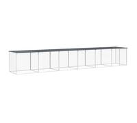 Owoxanthellate Cage à poulailler avec toit anthracite 603 x 98 x 90 cm - Poulailler en acier galvanisé, grand enclos pour poules et petits animaux, enclos extérieur modulaire avec grille