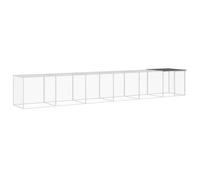 Owoxanthellate Cage à poulailler avec toit anthracite 603 x 98 x 90 cm, poulailler en acier galvanisé, grand enclos pour poules et petits animaux avec 5 modules d'extension et porte
