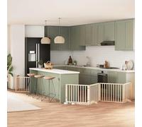 Owoxanthellate Cage pliable pour chien - 480 cm - En bois de peuplier - Avec porte - Pour l'intérieur et l'extérieur - 80 x 60 cm - Peu encombrant - Pour salon, cuisine, escalier