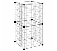 Owoxanthellate Cage pour animaux de compagnie 8 pièces, enclos pour petits animaux en acier robuste, enclos d'extérieur DIY pour lapins, chiots et cochons d'Inde, grille modulaire pour chiot noire, 35