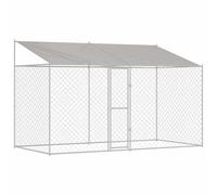 Owoxanthellate Cage pour chien 400 x 200 x 256 cm en acier/polyéthylène, chenil d'extérieur avec porte verrouillable, grille, résistante à la corrosion, pour grands chiens, jardin/terrasse/camping