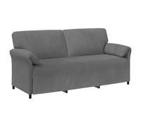 Owoxanthellate Canapé 3 places en velours gris foncé, 198 x 83 x 95 cm, design moderne, avec cadre en métal et rembourrage en mousse, canapé rembourré confortable avec accoudoirs incurvés