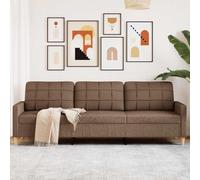 Owoxanthellate Canapé 3 places marron, 210 cm de large, avec tissu polyester et structure en métal, design moderne, robuste et confortable, pour salon, bureau et chambre d'amis