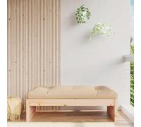Owoxanthellate Canapé de jardin 120 x 84 cm - En bois de pin massif avec coussin d'assise beige à lattes - Modulaire - Petit balcon, salon pour terrasse, jardin d'hiver et cour intérieure