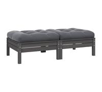 Owoxanthellate Canapé de jardin 2 places en pin massif 127 x 63,5 x 28,5 cm avec coussins anthracite - Petit canapé d'extérieur modulaire résistant aux intempéries - Design moderne pour balcon