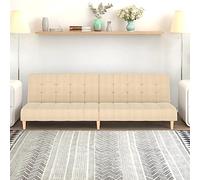 Owoxanthellate Canapé-lit 2 places, crème, 200 × 84,5 × 69 cm, cadre en bois, lit 2 en 1, 200 × 100 × 32 cm, lit d'invités, salon, bureau