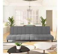 Owoxanthellate Canapé-lit 2 places, gris clair, en velours, 200 x 84,5 x 69 cm, pliable en lit 200 x 100 x 32 cm, cadre en bois robuste, design peu encombrant, pour salon, chambre d'amis, bureau