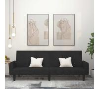 Owoxanthellate Canapé-lit 2 places - Velours noir - 220 x 84,5 x 69 cm - Pliable en quelques secondes - 110 kg par place - Peu encombrant - Design moderne pour salon, chambre d'amis, bureau