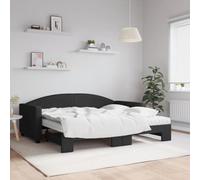 Owoxanthellate Canapé-lit avec coffre à roulettes, 213 x 100 x 75 cm, noir, 2 matelas avec lit de jour, extensible, 90 x 190 cm, pliable et confortable, pour salon, chambre d'amis et chambre