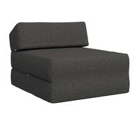 Owoxanthellate Canapé-lit pliable 2 en 1 et matelas pliable avec rembourrage en mousse, canapé pliable moderne pour invités, housse en tissu gris foncé, 60 x 70 x 41 cm