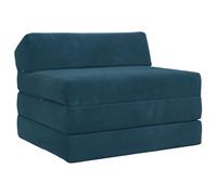 Owoxanthellate Canapé-lit pliant bleu 200 x 70 x 10 cm - Matelas pliable 2 en 1 en velours - Fauteuil convertible multifonction avec rembourrage en mousse pour chambre d'amis et salon