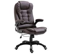 Owoxanthellate Chaise de bureau ergonomique - En cuir synthétique - Marron - 68 x 71 x (110-119) cm - Hauteur réglable - Avec roulettes de 50 mm - Pour bureau à domicile, bureau de jeu