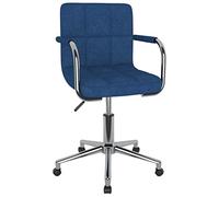 Owoxanthellate Chaise de salle à manger pivotante - Bleu - 48 x 47 x 74 - 5-86 cm - Avec vérin à gaz - Rotation à 360 ° - Housse en tissu 100 % polyester - Cadre en acier - Design moderne - Pour salle