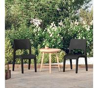 Owoxanthellate Chaises de jardin anthracite 50 x 51 x 82 cm - Design moderne en polypropylène robuste - Empilables - Construction légère pour balcon, terrasse, camping