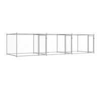 Owoxanthellate Chenil d'extérieur 6 x 2 x 1,5 m en acier galvanisé avec portes, clôture robuste pour grands chiens, design moderne en maille, parc stable pour jardin, camping et utilisation intérieure