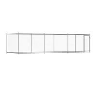 Owoxanthellate Chenil d'extérieur 6 x 2 x 1,5 m en acier galvanisé, clôture robuste avec porte, enclos durable pour chien pour jardin et camping, design moderne en maille pour grands chiens