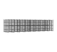 Owoxanthellate Chenil d'extérieur en acier - 864 x 192 x 200 cm - Noir - 16,59 m² - Avec grille en maille et porte - Enclos robuste pour chien, jardin, camping, entraînement